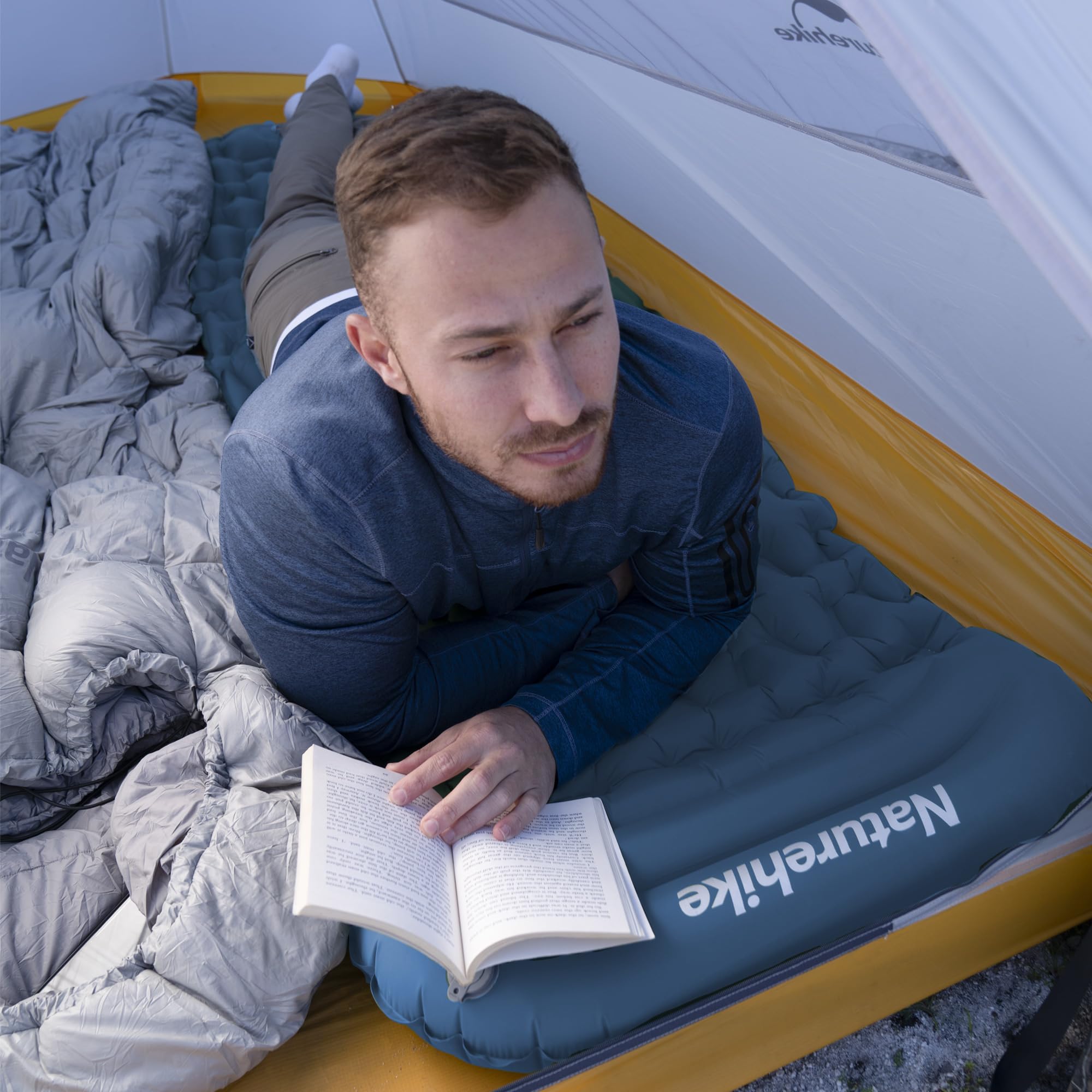 Naturehike Camping Sleeping Pad, Ultralight Inflatable Sleeping Mat with Pillow