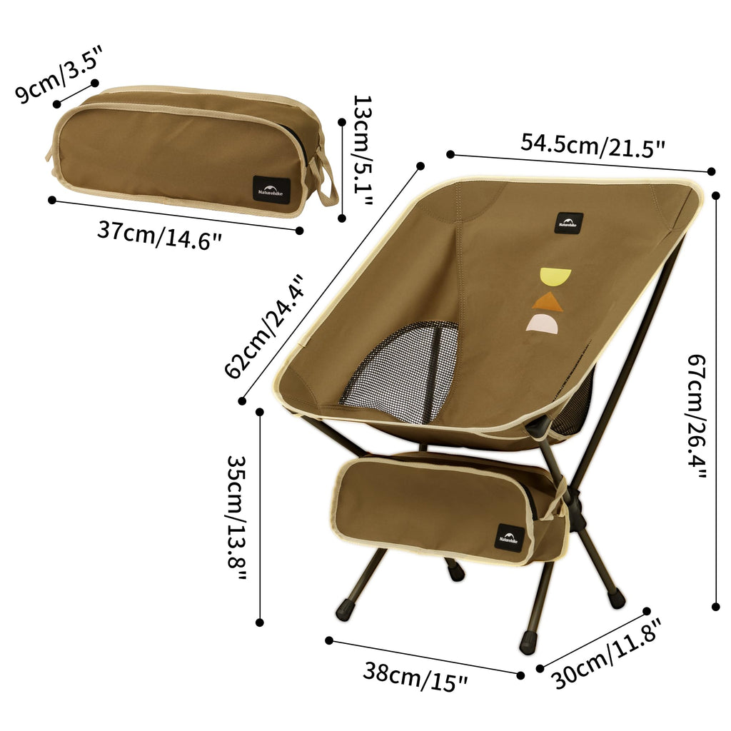 Naturehike Portable Camping Chair, Compact Backpacking Chair with Storage Bag, S, view 7
