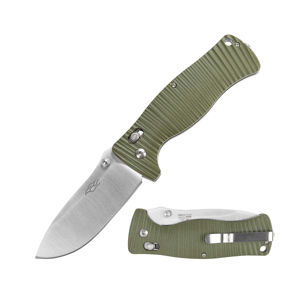 Ganzo G720-GR Tactical Folding Knife Window Breaker 440C