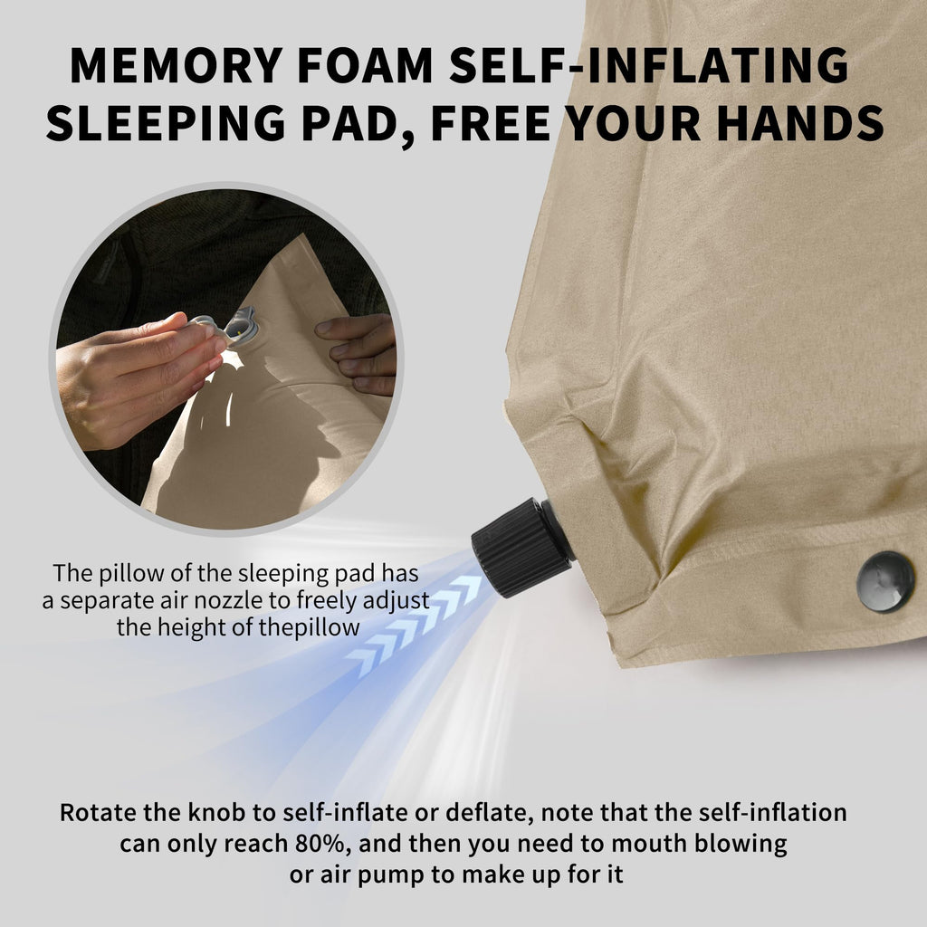Naturehike 4"/10cm Ultra Thick Foam Self Inflating Sleeping Pad with Pillow, R9., view 8