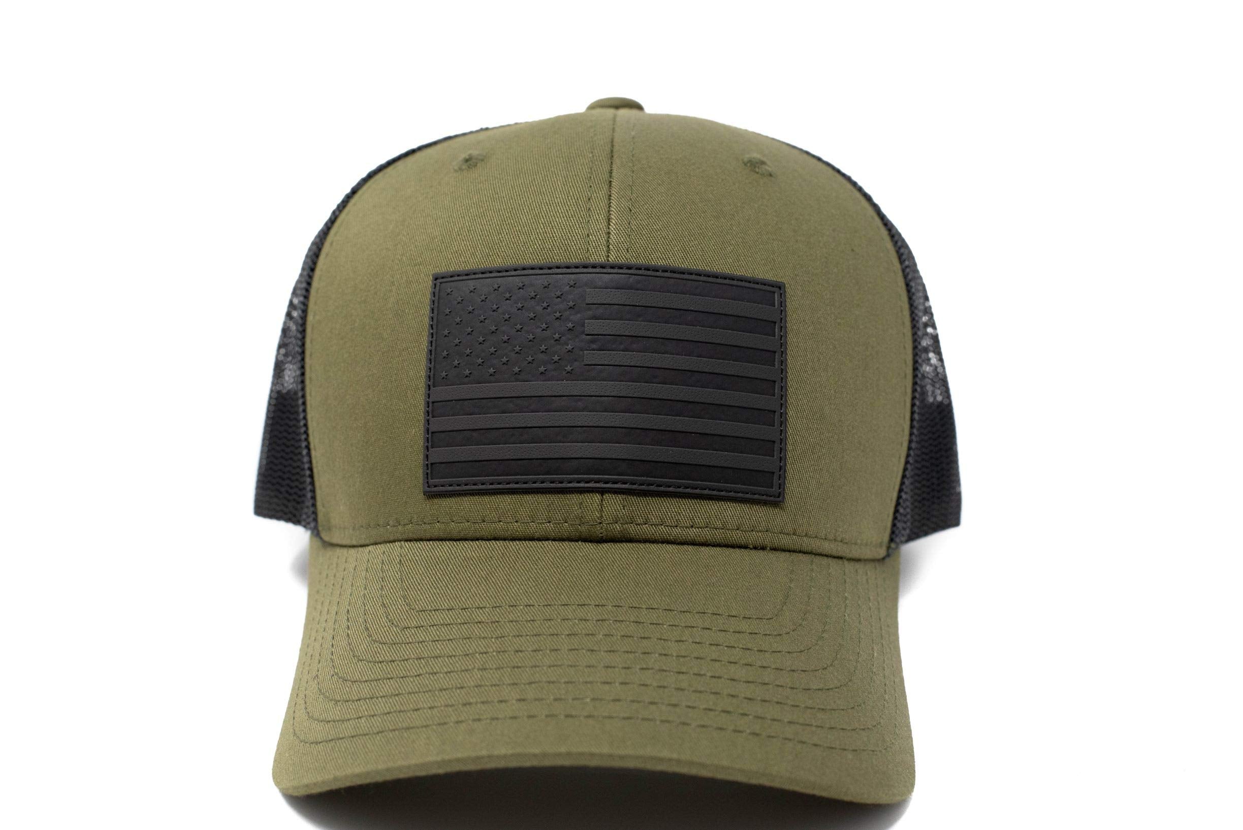 13 STRIPES American Flag Hat – Leather Patch Mesh Back Snapback Hat for Men & Wo