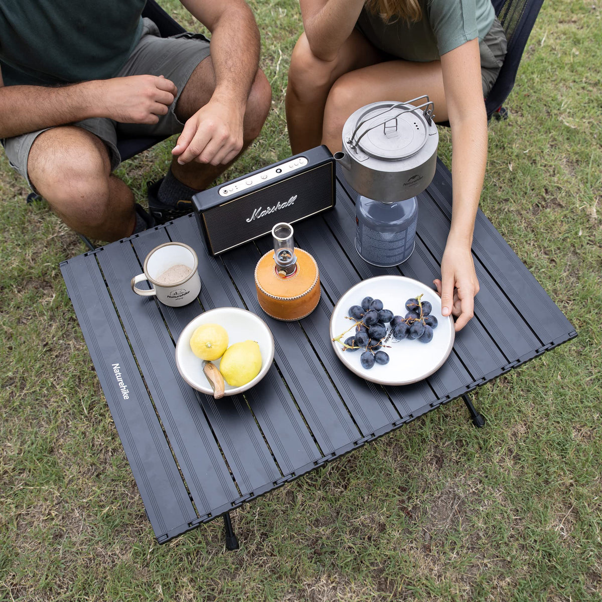 Naturehike FT11 Height Adjustable Camping Table, Ultralight Aluminum Roll Up Tab