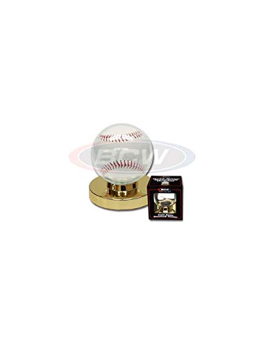 2 Round Plastic Baseball Holder with Gold Base (Ball Protection) - 2 Holders
