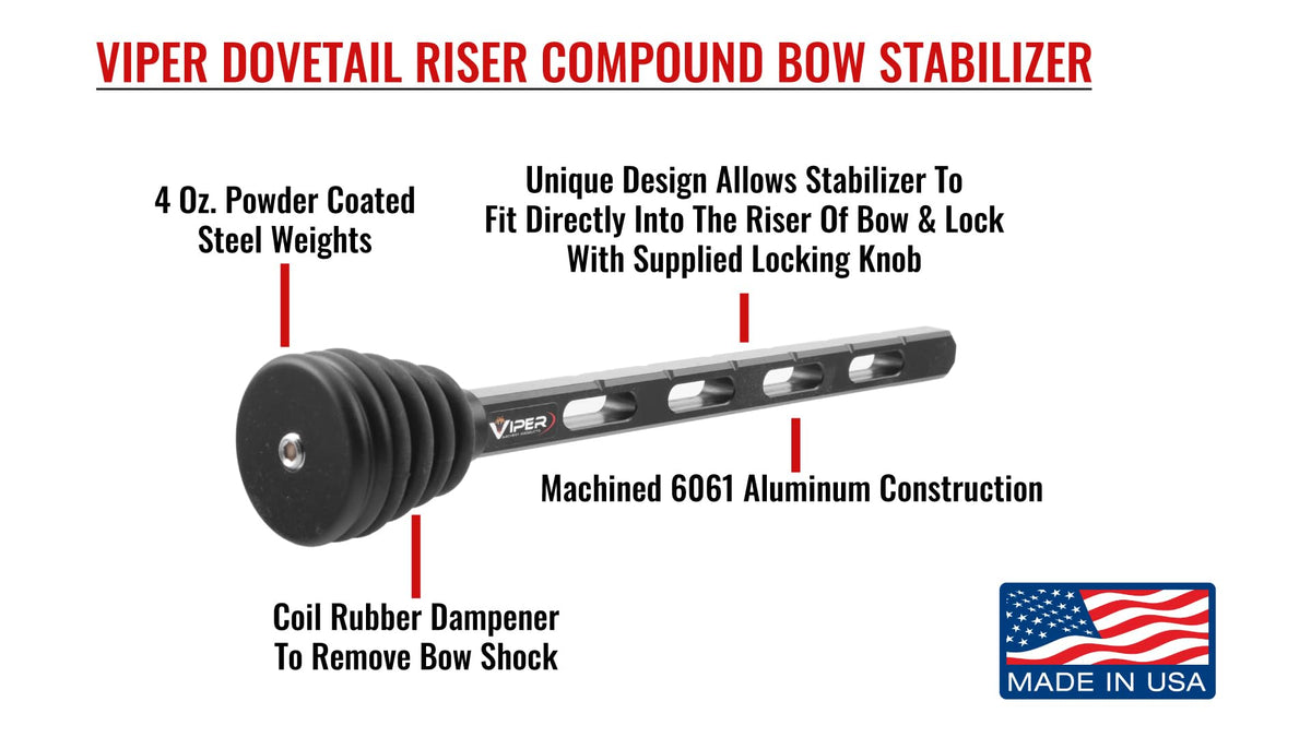 Viper Archery - Dovetail Riser Compound Bow Stabilizer