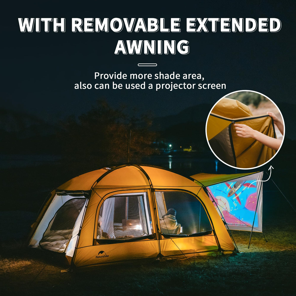 Naturehike Dune Hot Tent with Stove Jack, Waterpooof UV Protection 2-3 Person Wi