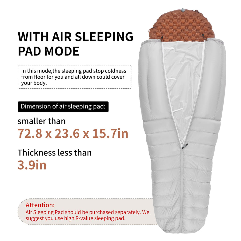 Naturehike 0 Degree Ultralight Down Sleeping Bag Quilt 27 oz., 750FP Lightweight, view 7