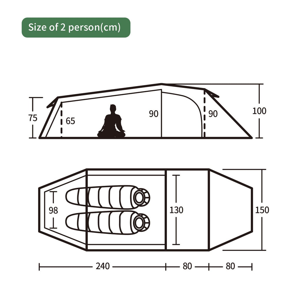 Naturehike Opalus Backpacking Tent 2-4 Person Lightweight Waterproof Camping Ten, view 2