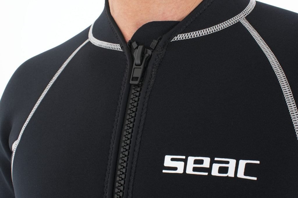 Seac Carezza Man, 2 mm one-Piece Double-Lined Neoprene Suit, Front Zip and PU Kn, view 6