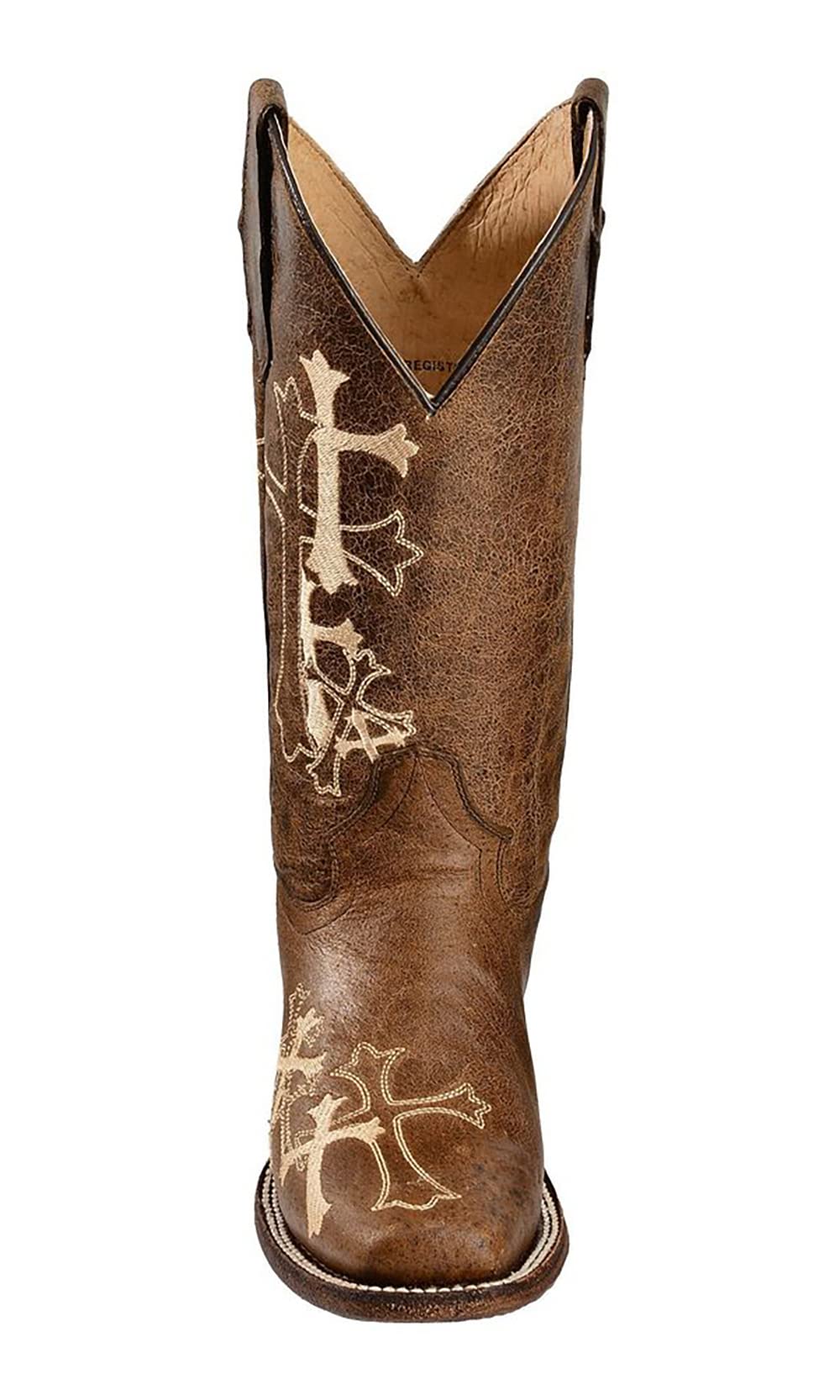 Corral Boots Womens Embroidered Square Toe Casual Boots Mid Calf Mid Heel 2-3" -