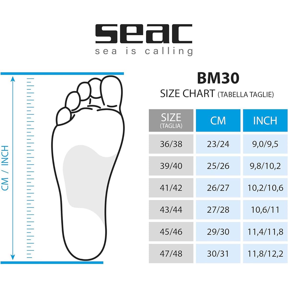 Seac BM30 Fin - Blue, 47/48 (US Size 12.5-13.5)