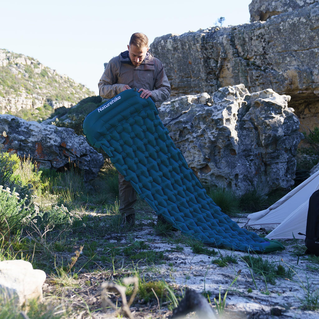 Naturehike Camping Sleeping Pad, Ultralight Inflatable Sleeping Mat with Pillow, view 2