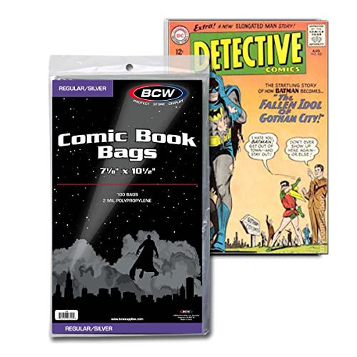 1000 Ct. Silver Comic Book Poly Bags (7 1/8 X 10 1/2 + 1 1/2 Inch Flap), view 3