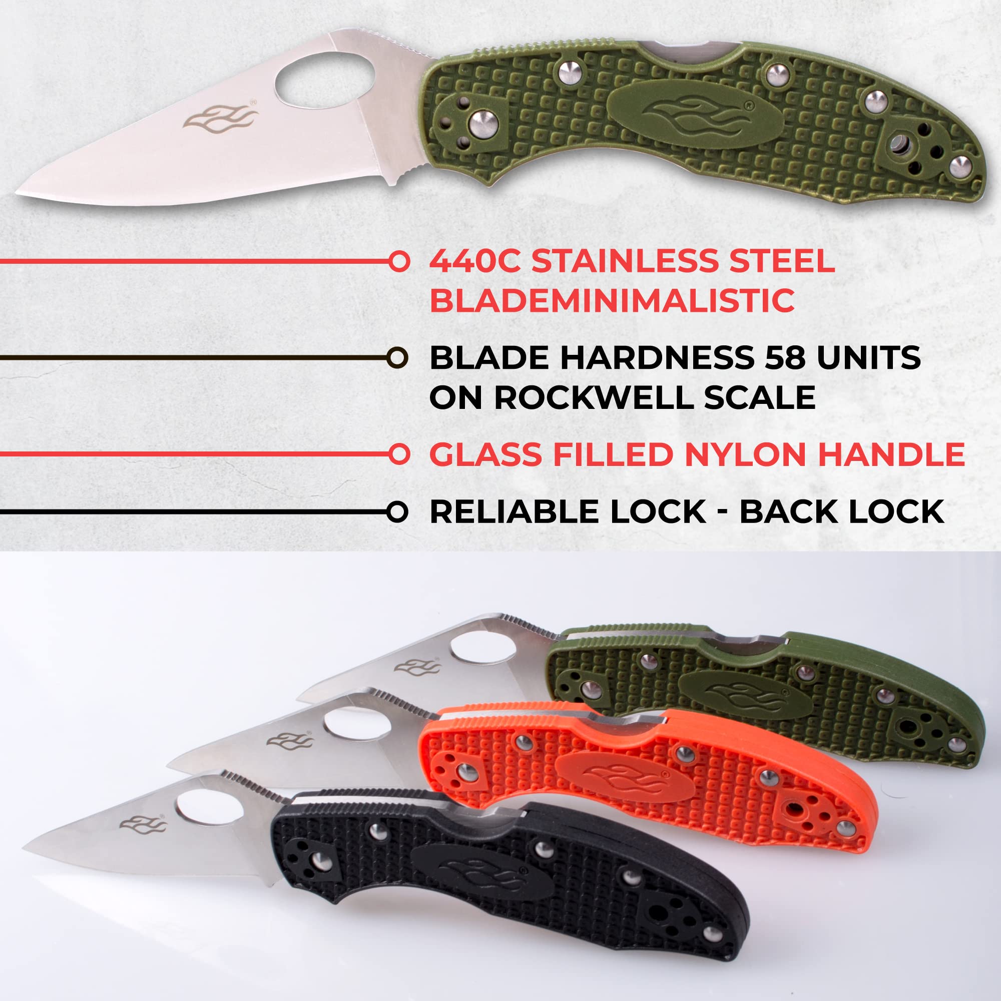 GANZO Firebird F759M Pocket Folding Knife 440C Stainless