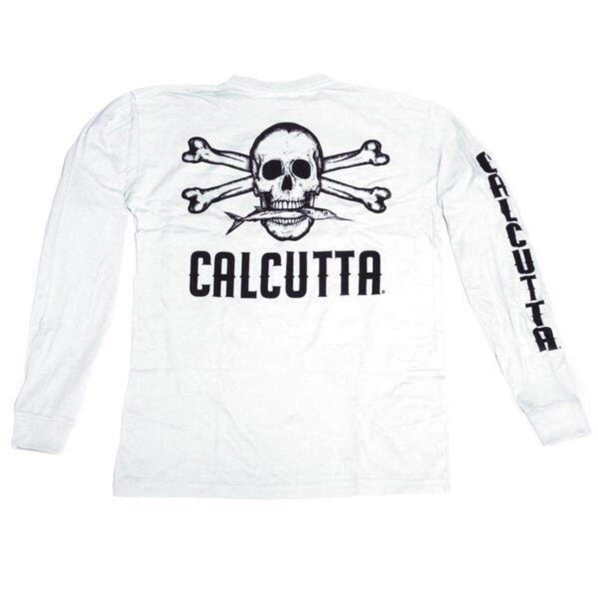 Calcutta Men’s Original Logo Long Sleeve T-Shirt, White, X-Large
