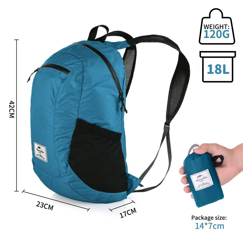 Naturehike 18L Hiking Daypack, Waterproof Travel Backpack, Lightweight Packable, view 3
