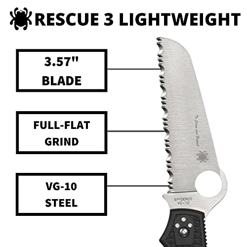 Spyderco Rescue 3 Lightweight Knife with 93mm