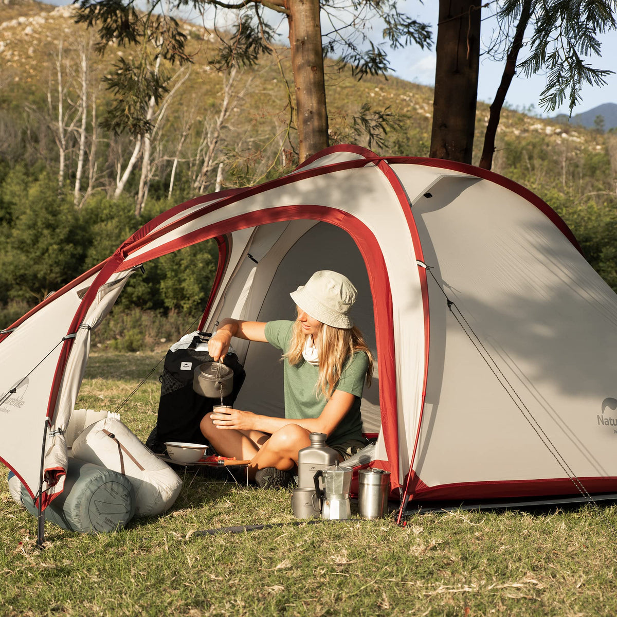 Naturehike Ango Camping Tent,3 Person 4 Person Instant Cabin Tent,Easy Setup Pop