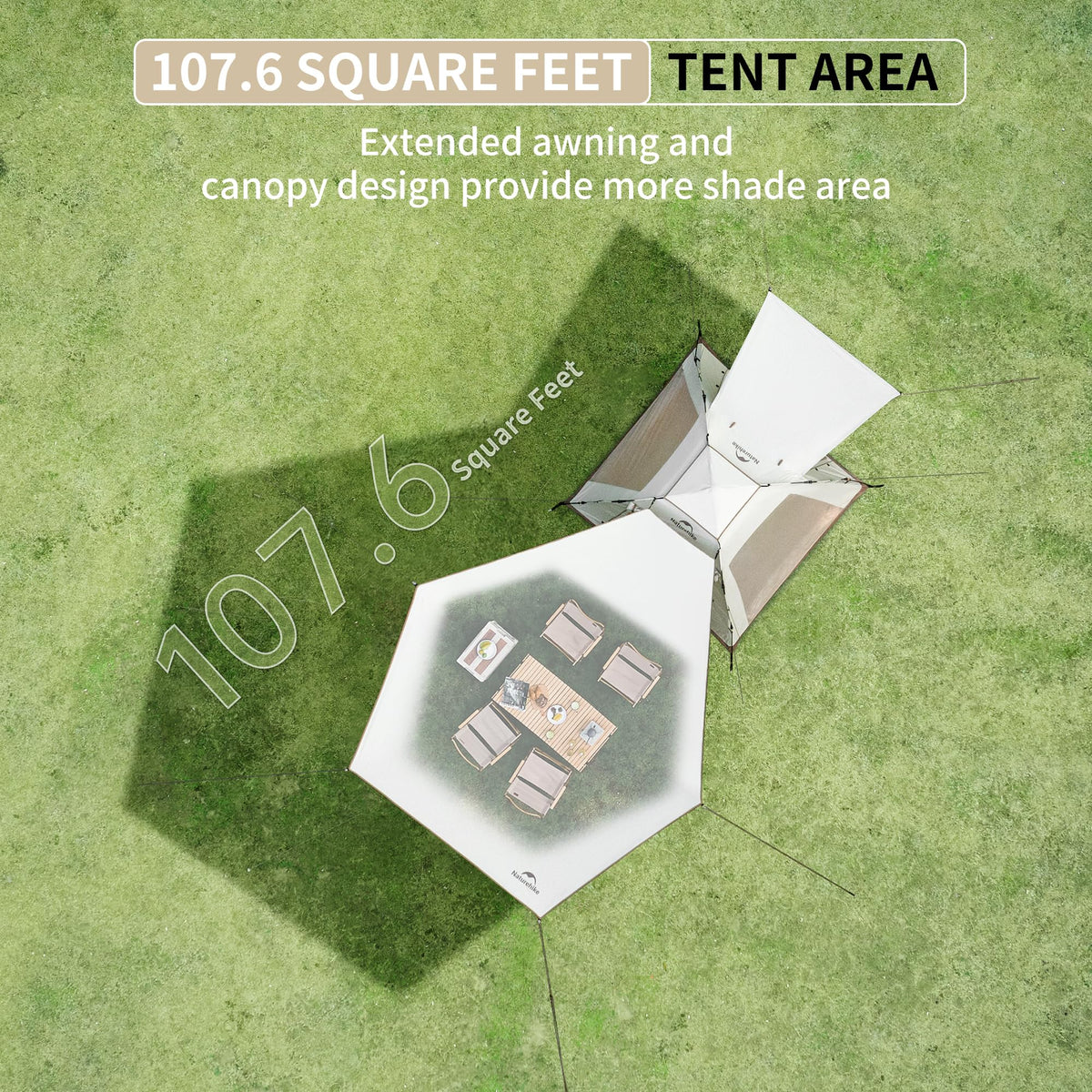 Naturehike Ango Picnic 3 Person Tent, Instant Pop up Tents for Camping, 3 Person