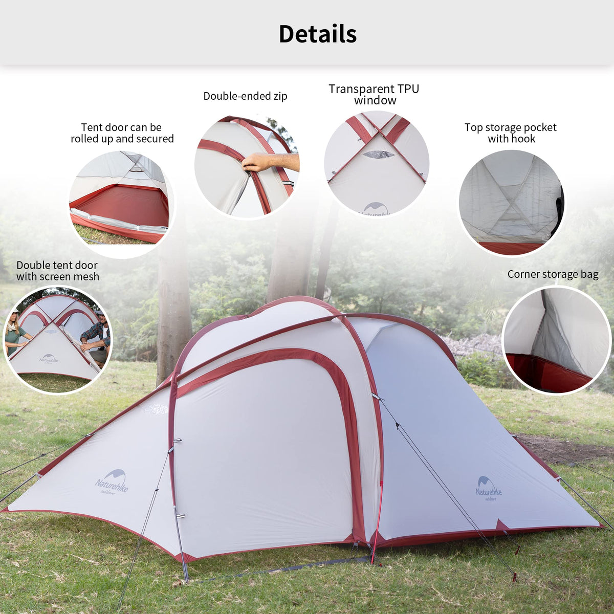 Naturehike Ango Camping Tent,3 Person 4 Person Instant Cabin Tent,Easy Setup Pop