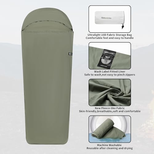 Naturehike 4.5oz Ultralight Washable Sleeping Bag Liner, Lightweight Adult Sleep, view 4