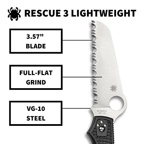 Spyderco Rescue 3 93mm Lightweight Knife, view 3