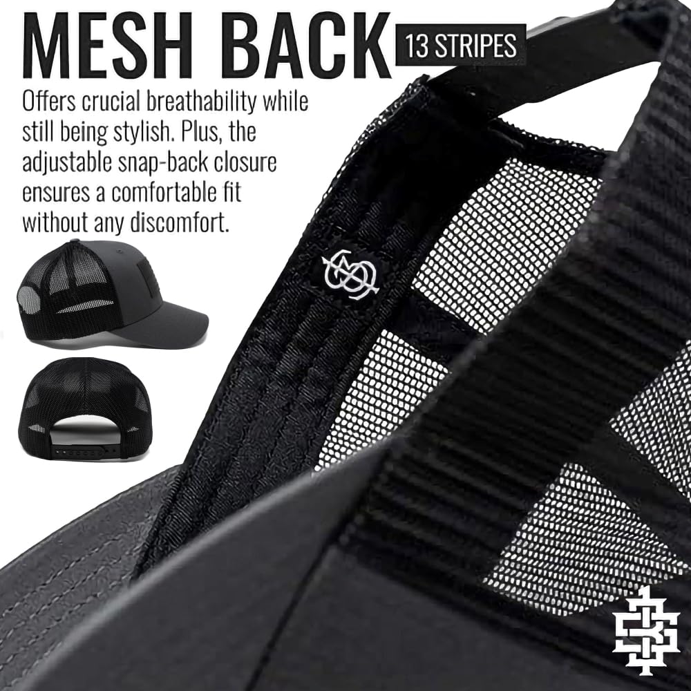13 STRIPES American Flag Hat – Leather Patch Mesh Back Snapback Hat for Men & Wo, view 4