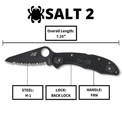Spyderco Salt 2 Lightweight Knife with 3" H-1, view 5