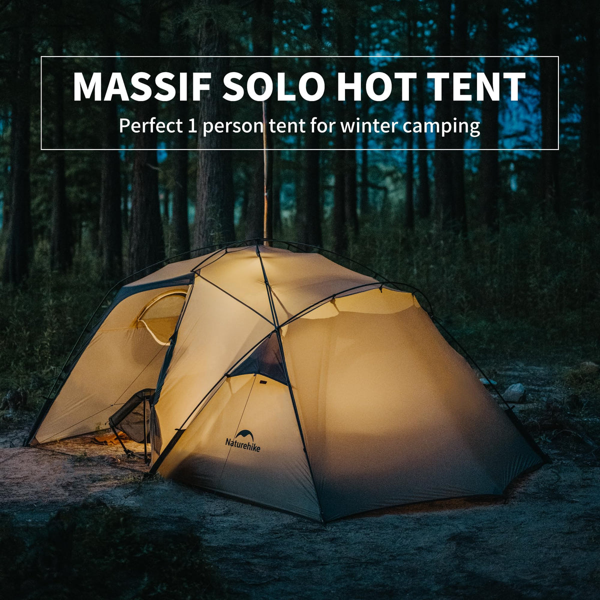 Naturehike Massif Hot Tent with Stove Jack, 4 Season Tent, 1/2/4/6 Person Campin