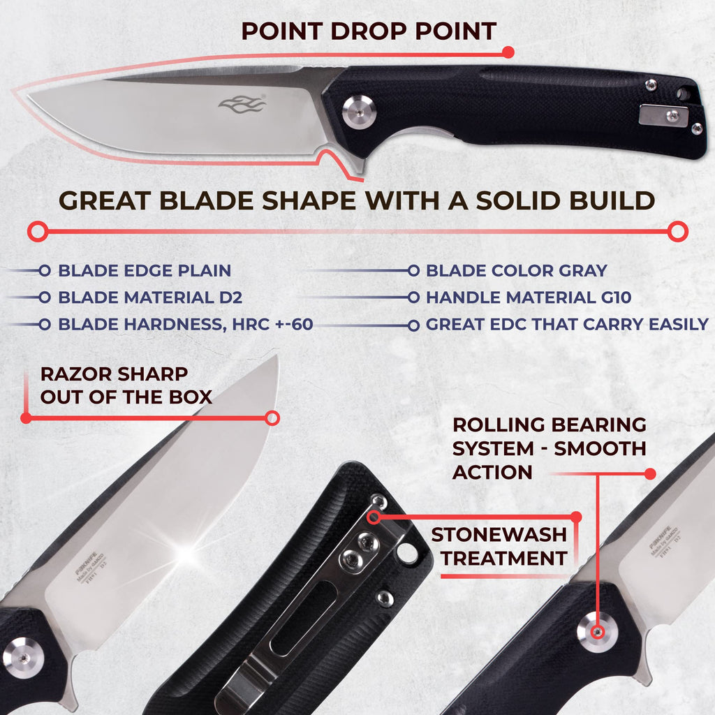 Ganzo Knives Firebird Linerlock Black, view 5