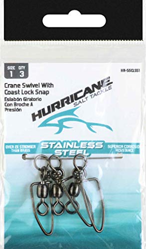 HURRICANE HR-SSCLSS1 Ss Coast Lock Swivel Sz1-3Pk