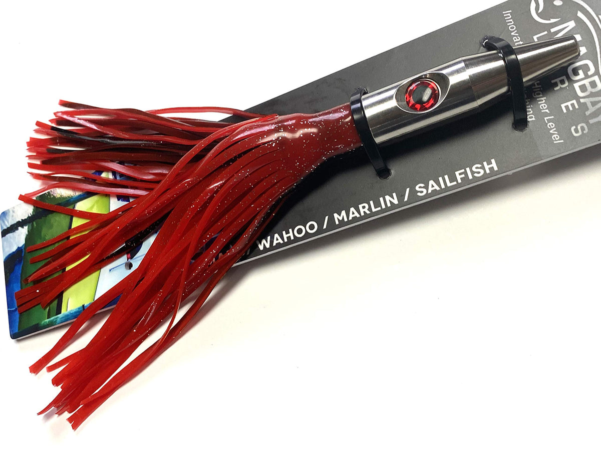 MagBay Lures Plomerito 8oz Skirted Wahoo Lure - Chrome (Red)