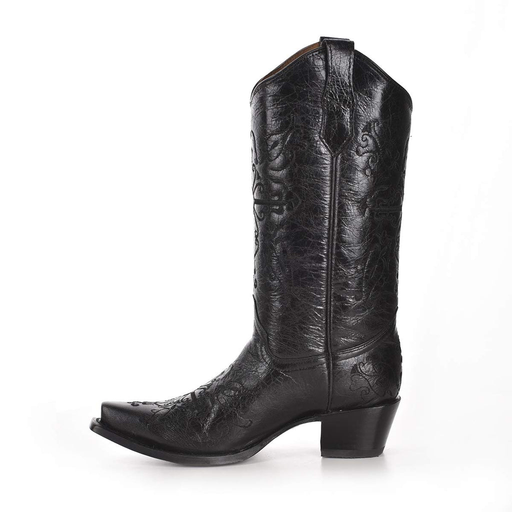 CORRAL Womens Black/Black Cross Embroidery, Size: 9, Width: M (L5060-LD-M-9), view 4