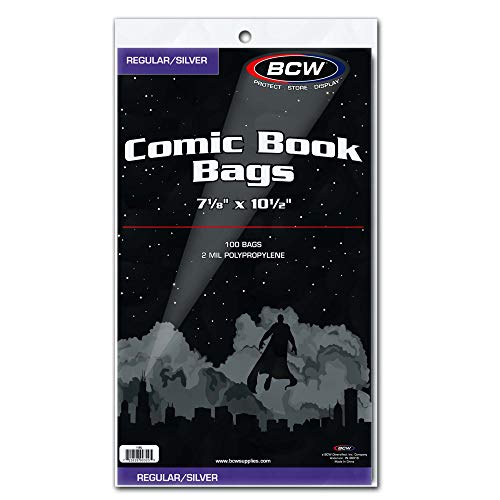 1000 Ct. Silver Comic Book Poly Bags (7 1/8 X 10 1/2 + 1 1/2 Inch Flap), view 2