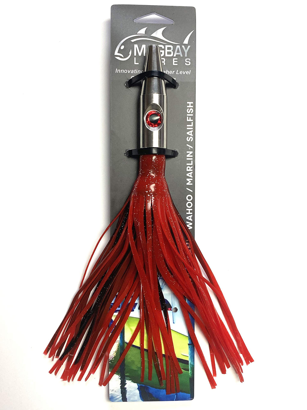 MagBay Lures Plomerito 8oz Skirted Wahoo Lure - Chrome (Red), view 2