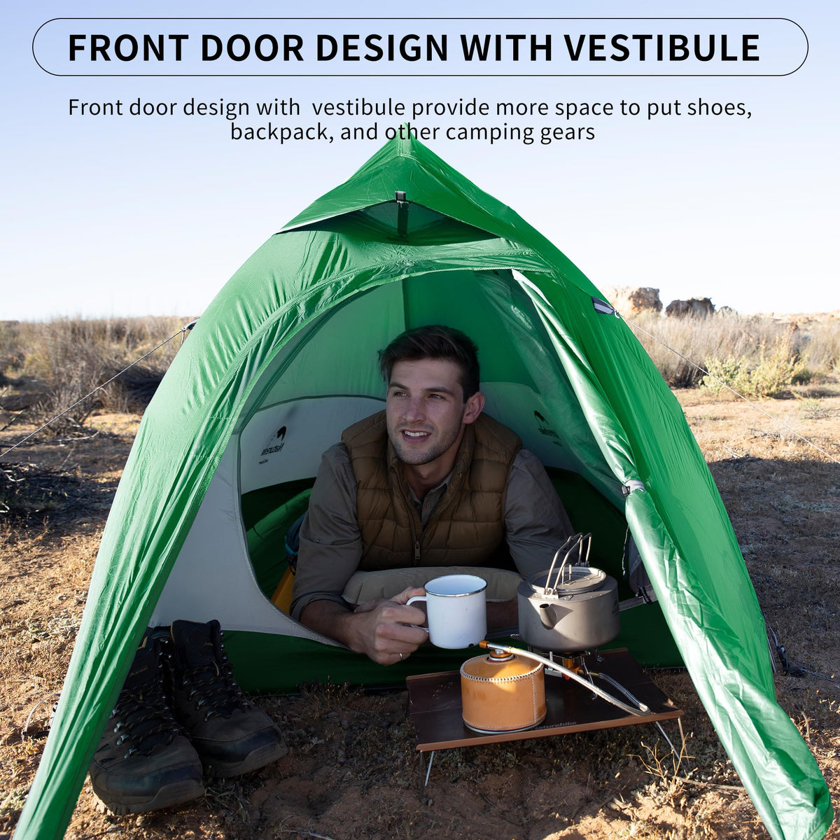 Naturehike Cloud-Up 1 Person Tent Lightweight Backpacking Tent for One Man, Wate